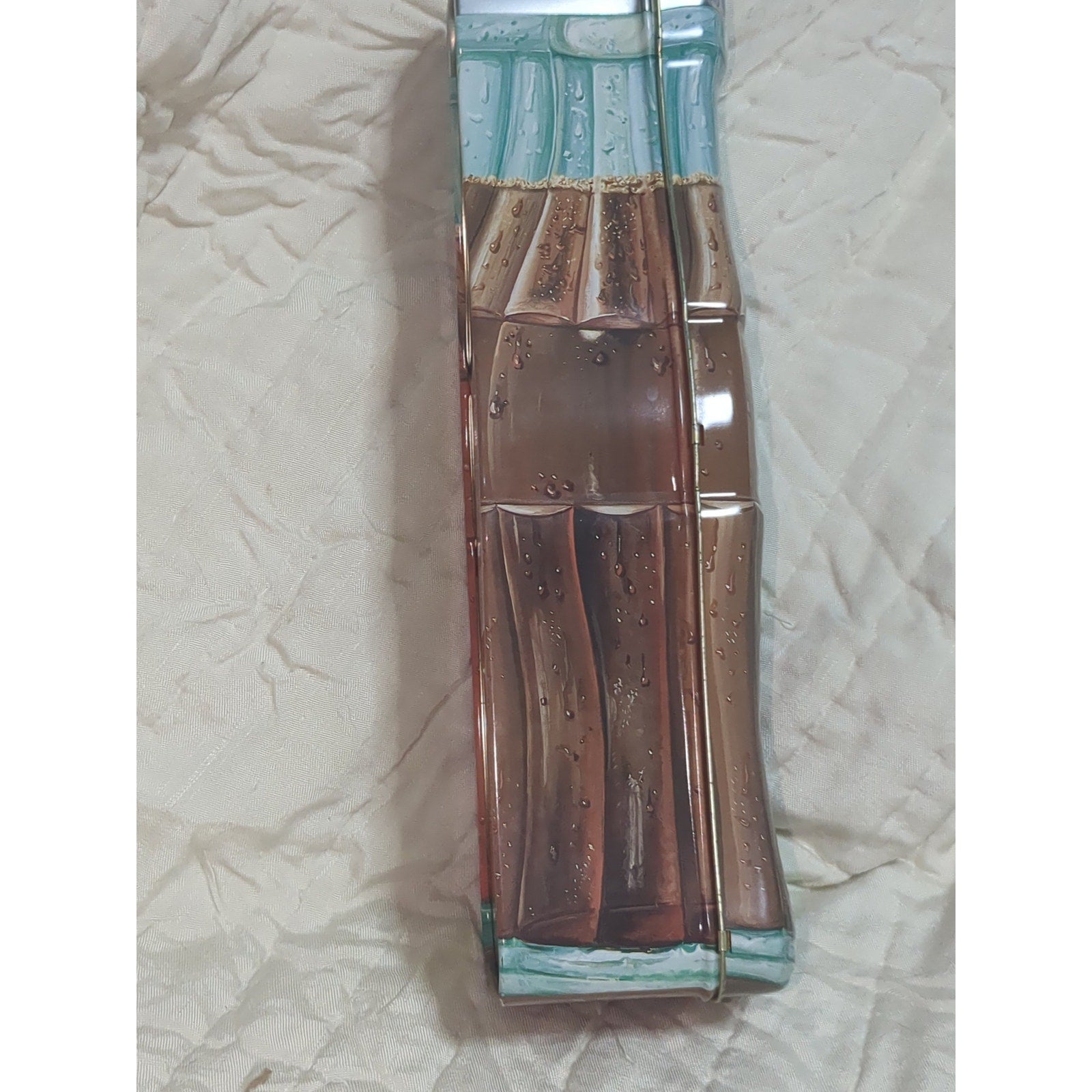 Vintage 1997 Coca-Cola Coke Bottle Hinged Lid Vintage Collectible Tin 13" cct8