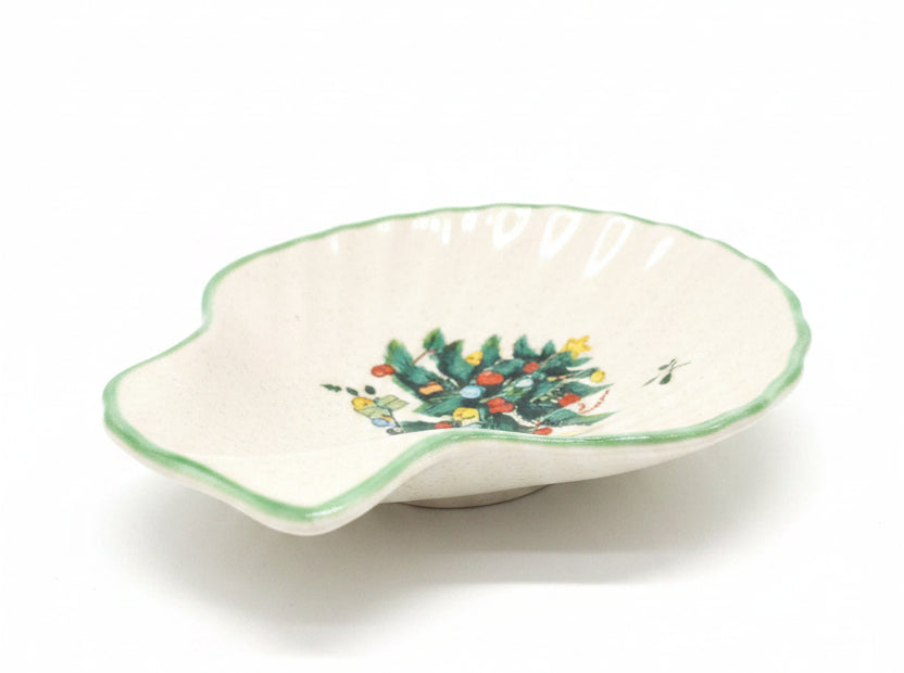 Festive Season Mikasa EB451 Shell Dish Candy Trinket Soap Scalloped Christmas Dish Made in Japan
