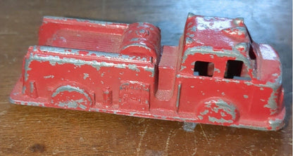 Vintage Midgetoy Red Diecast 3.5" Firetruck Pumper 1950s ft7