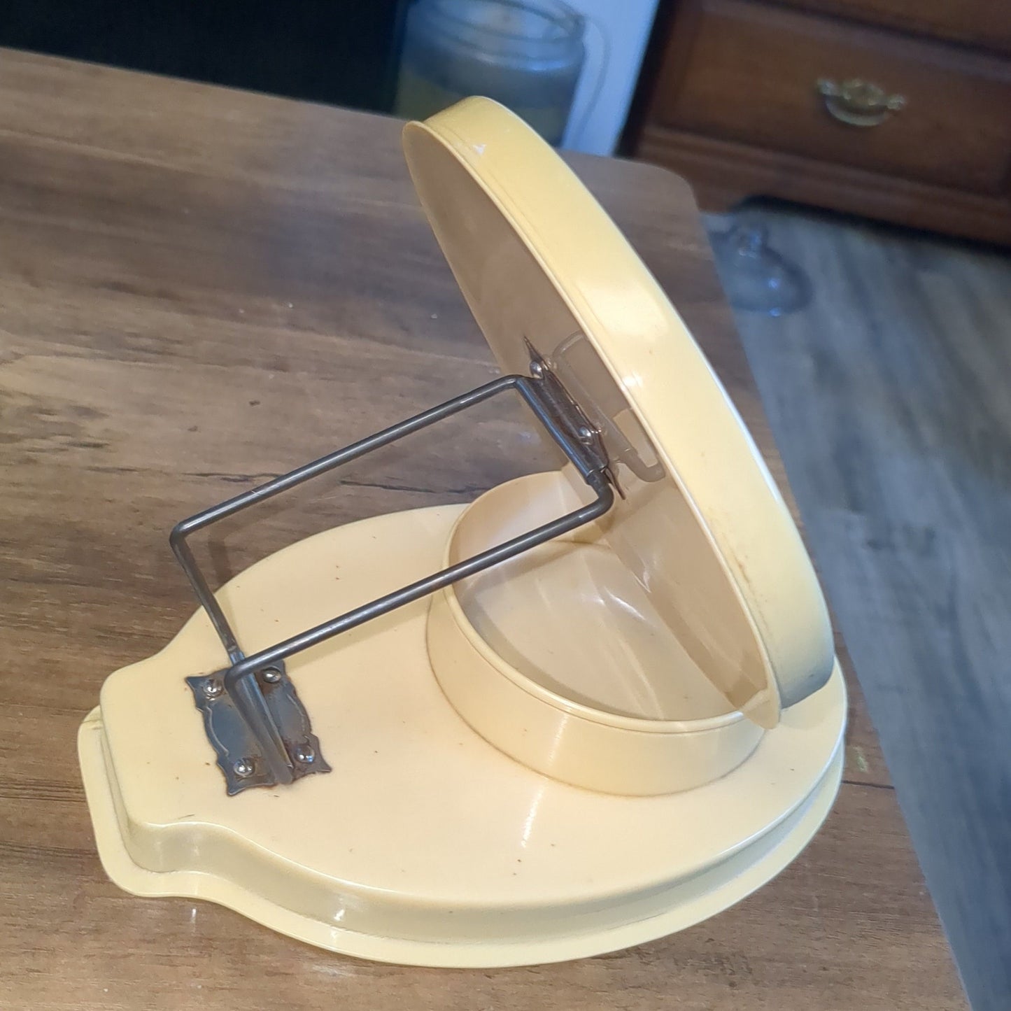 Vintage Celluloid Folding Travel Shaving Mirror Stand cl9