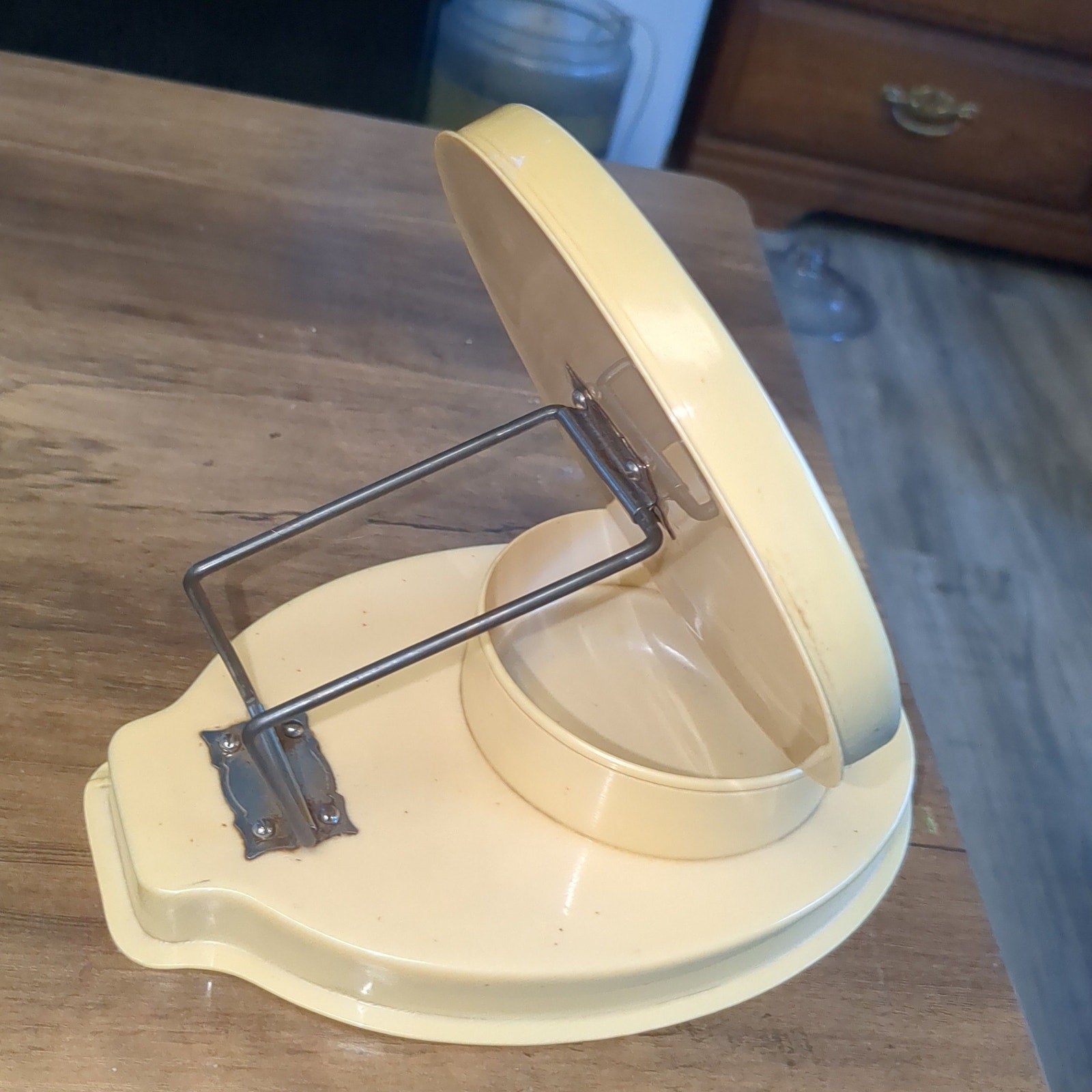 Vintage Celluloid Folding Travel Shaving Mirror Stand cl9