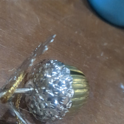 Fall1 smaller silver and gold acorn, bell ornament belt