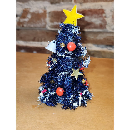 Vintage Bottle Brush Tree from 1950's Made in Japan Winking Merry Lite. Bulbs Glow UV light AS IS no lights no base bbt4