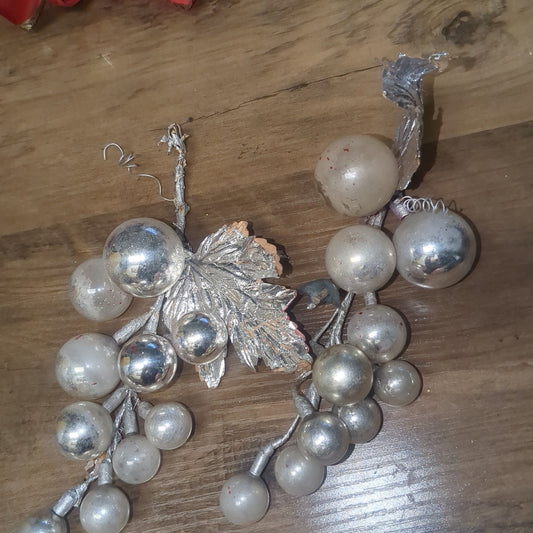 Vintage Mercury Glass Cluster Corsage Picks Set of 2 mg102