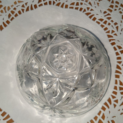 G2 cut glass candy dish with lid