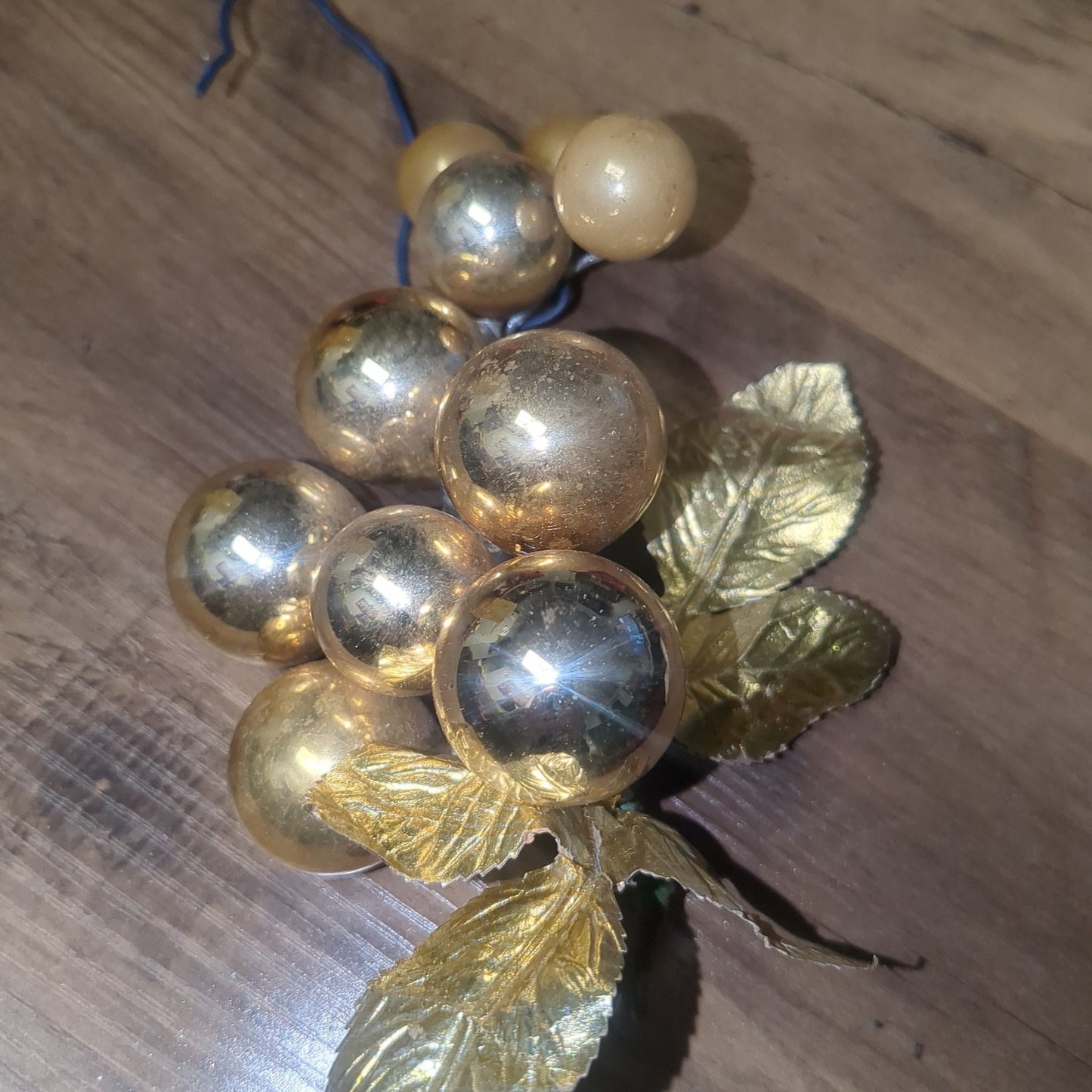 Vintage Mercury Glass Grape Cluster Ornament