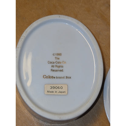 Vintage Coca-Cola Coke Porcelain Trinket Box Jewelry Box Coke 1990 tb6