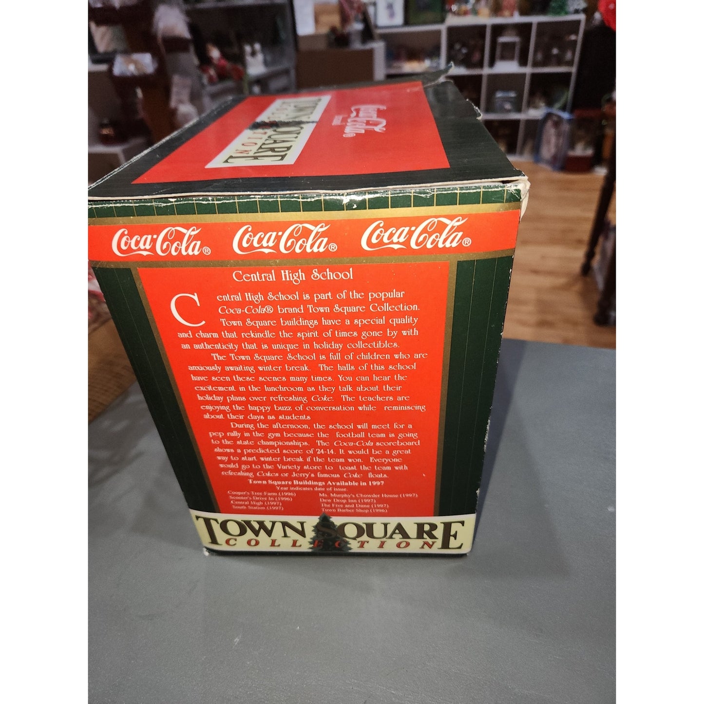 Coca-Cola Coke Town Square Collection Central High AS IS damaged roof cc41