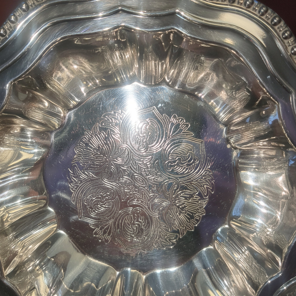 Vintage Avon Hudson Manor Collection Silverplate Bowl Made in Italy 1970-1980s va8