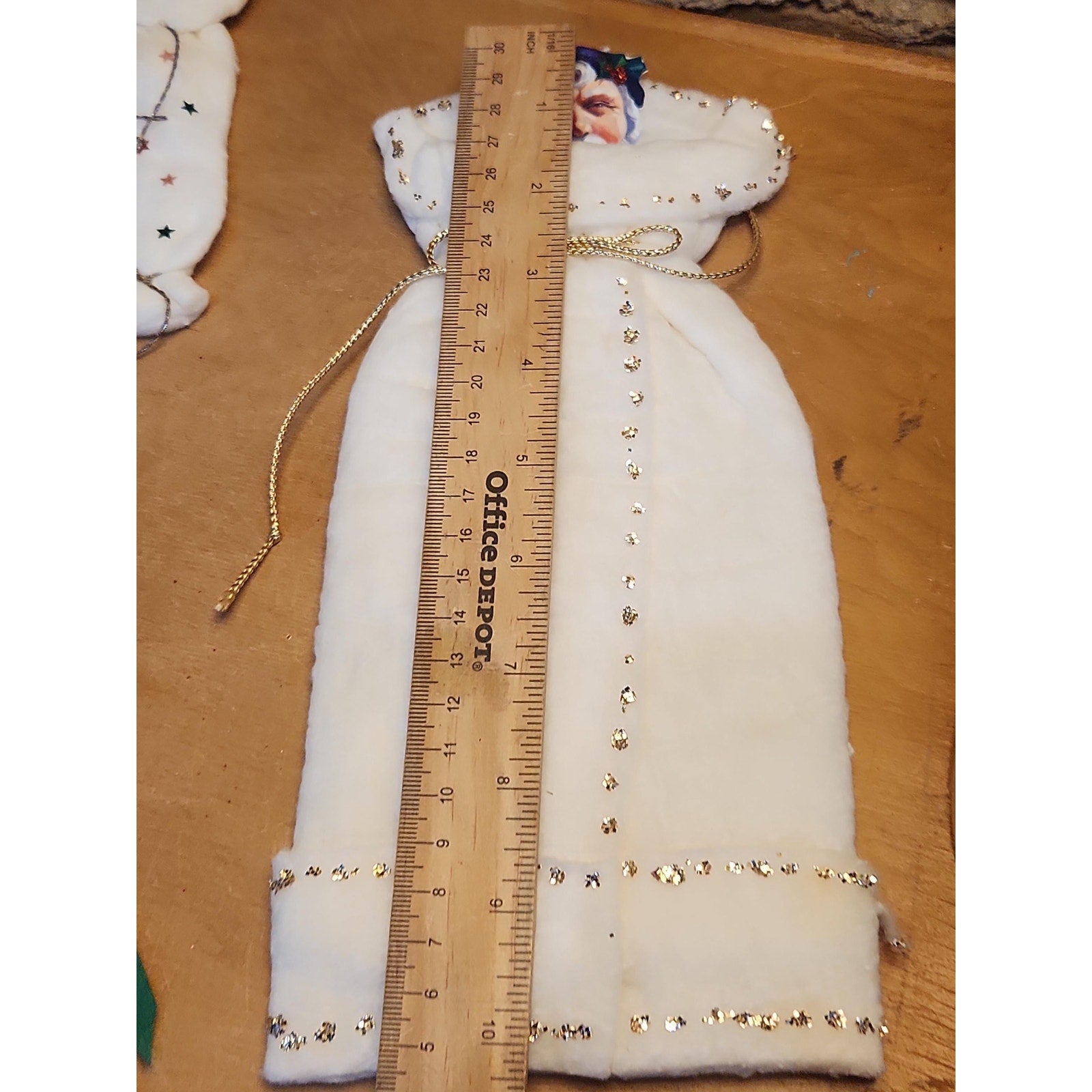 Replica of Antique Ornaments with Actual Vintage Paper Scraps and newer Crepe and Cotton Batting. Chr111