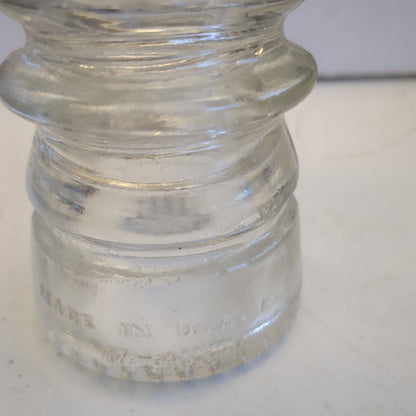 Vintage Clear Glass Hemingray #12 Insulator h612