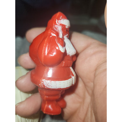 Vintage Rosbro Red Santa in Sleigh Plastic Candy Holder 1950's MCM sa43