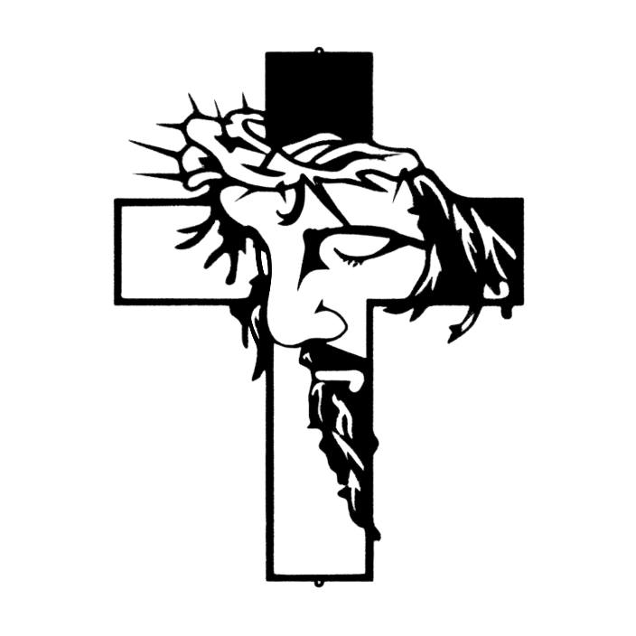 Crown of Thorns Cross Metal Wall Art 6inch