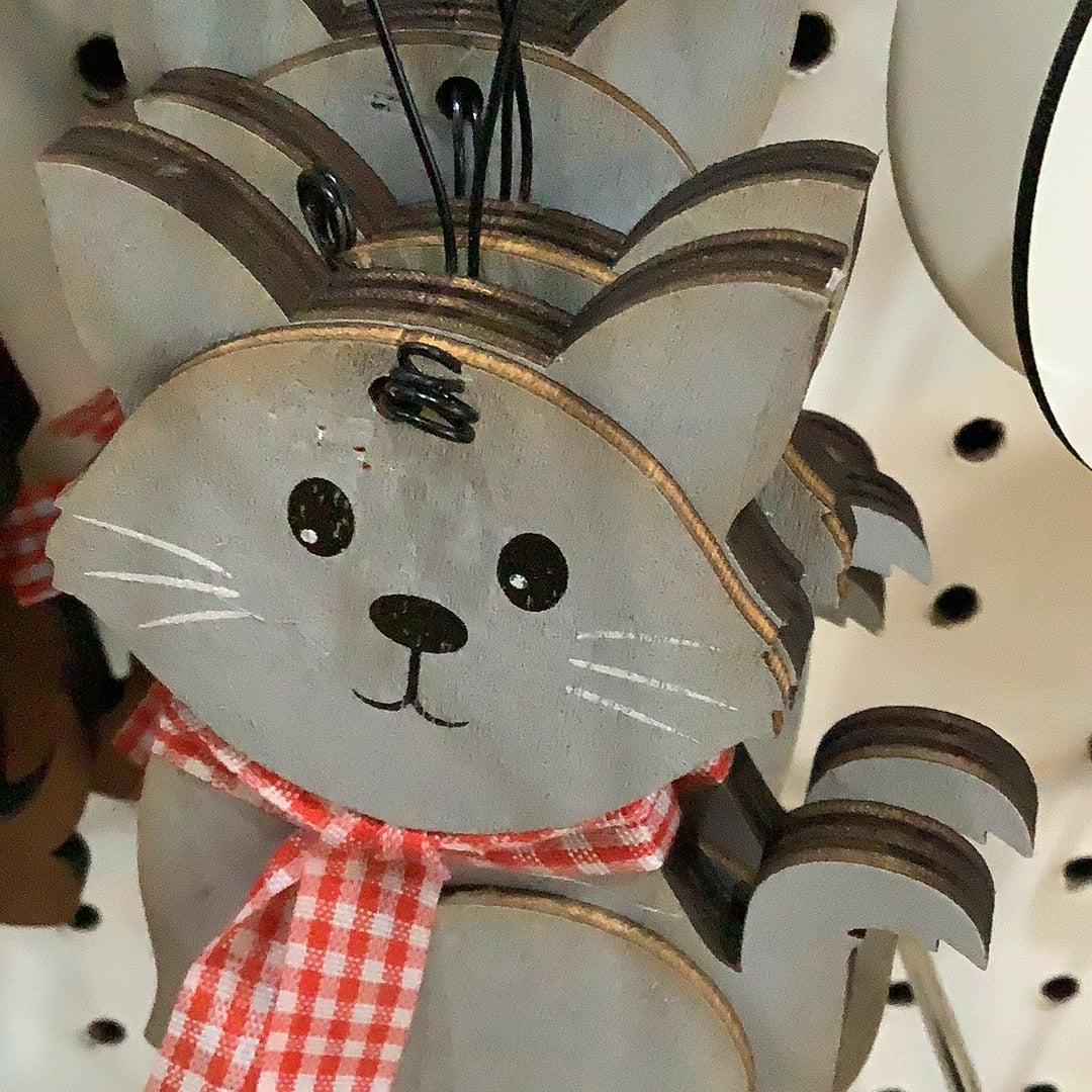 Gray Cat With Scarf Ornament CLEARANCE ct1