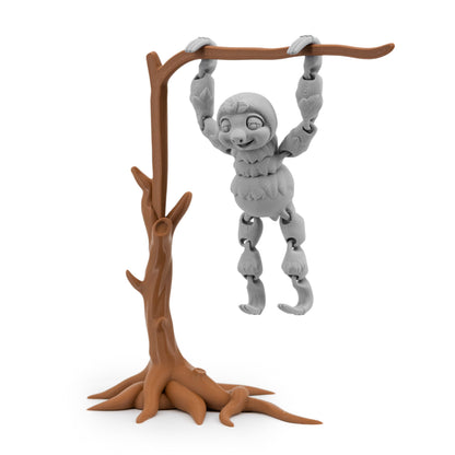 3D Printed Sloth Fidget With Tree Props | Multiple Colors | Black Sheep Products LLC