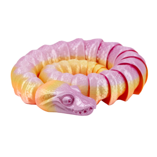 3D Printed Boa Snake Fidget | Multiple Colors | Black Sheep Products LLC Purple Yellow & Orange
