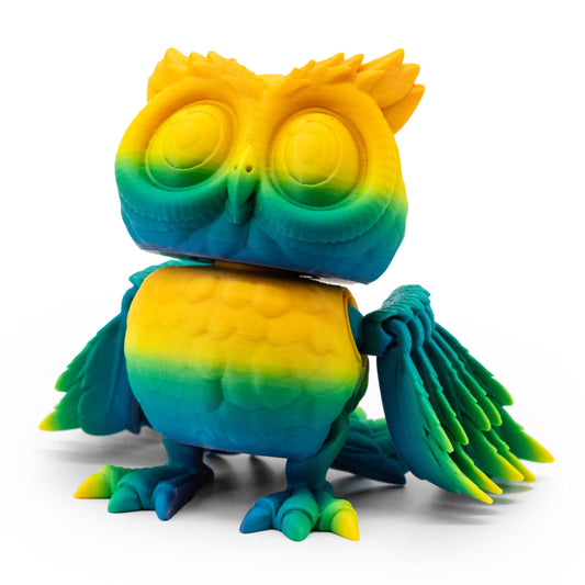 Owl Figurine | Multiple Colors | Black Sheep Products LLC Blue Green & Yellow