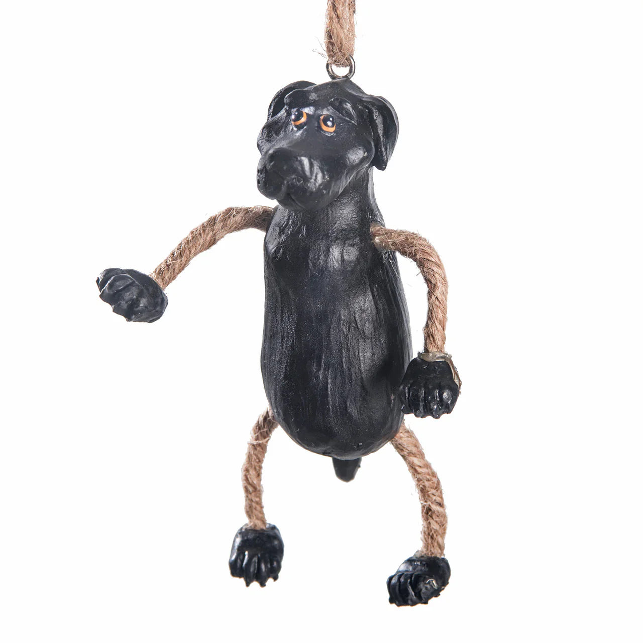 SALE BROKEN TAIL | Dangly Black Lab Ornament | Bert Anderson Collection