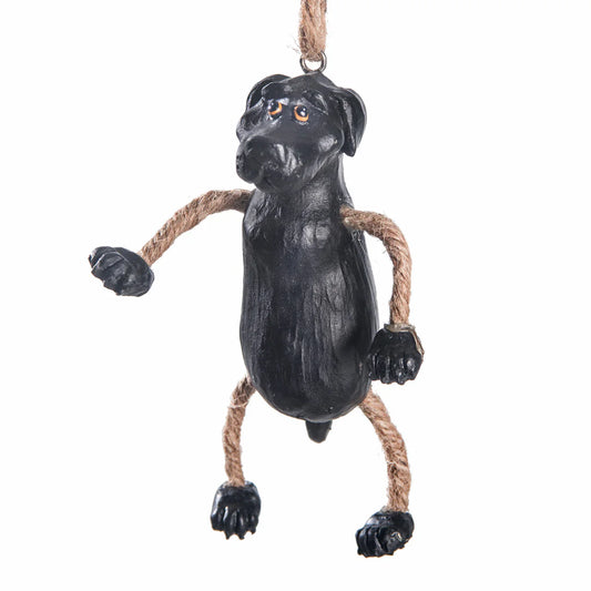 SALE BROKEN TAIL | Dangly Black Lab Ornament | Bert Anderson Collection
