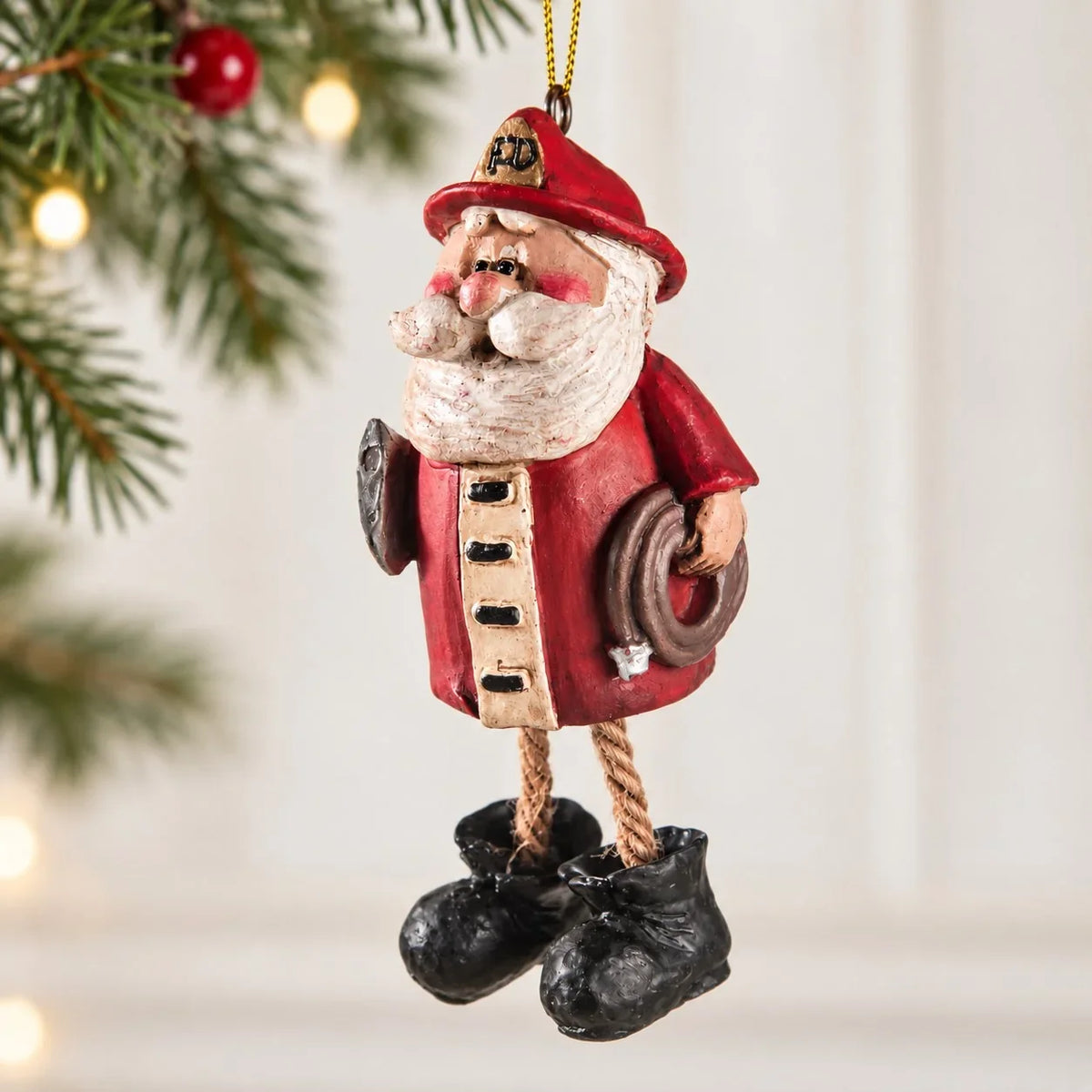 Fireman Santa Ornament | Bert Anderson Collection