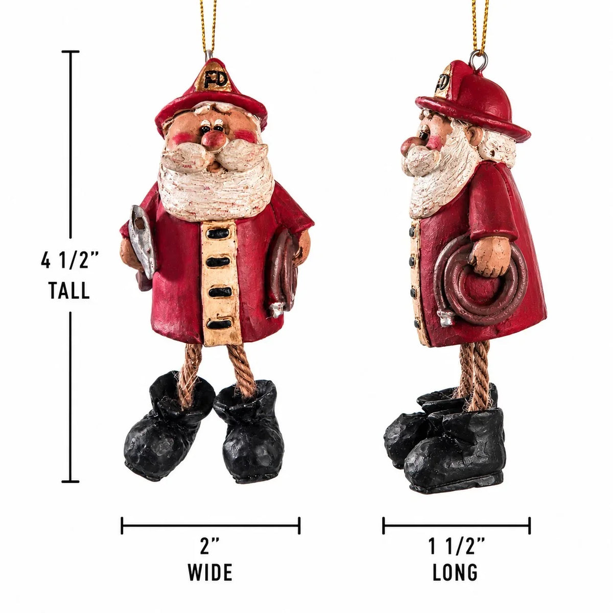 Fireman Santa Ornament | Bert Anderson Collection