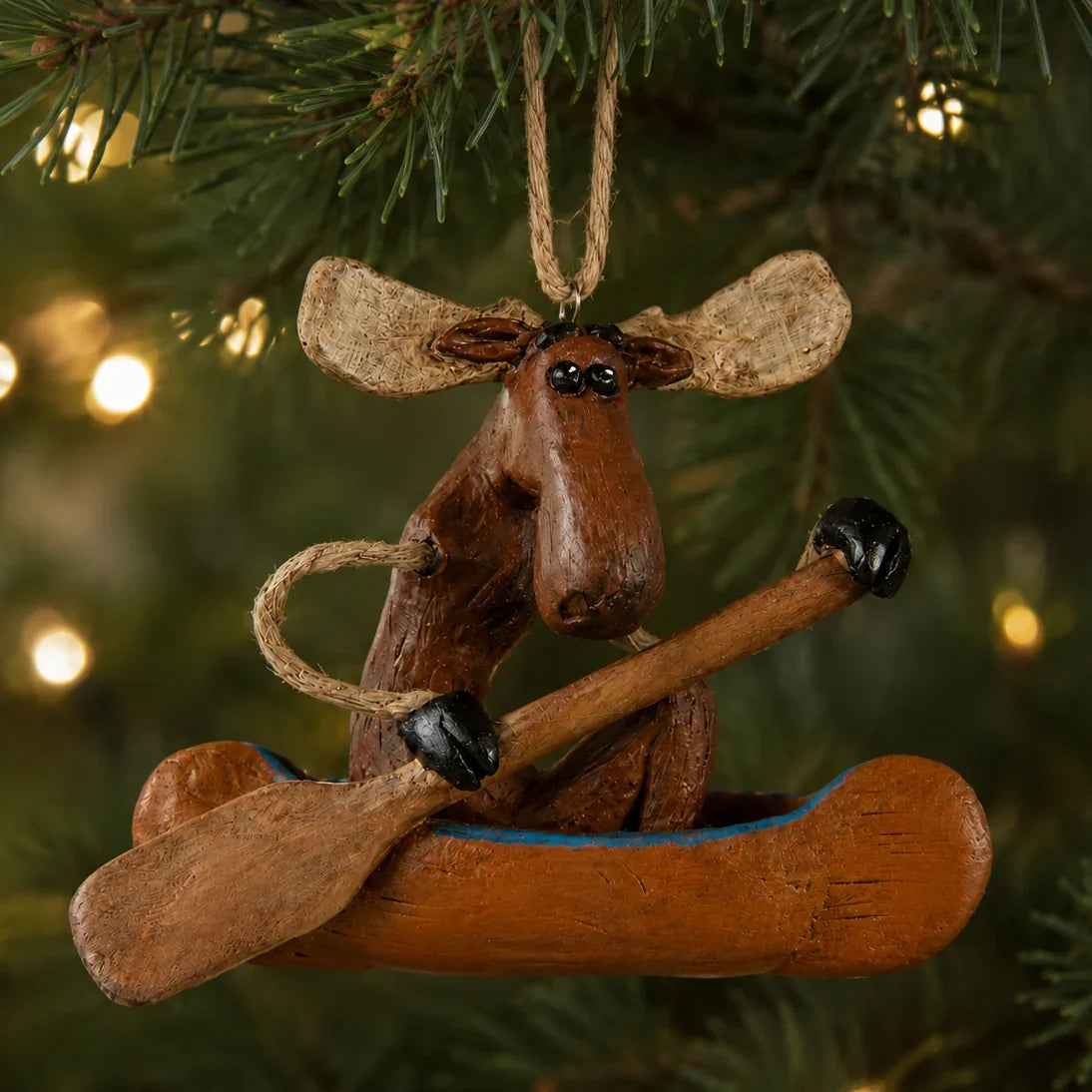 Moose In A Canoe Ornament | Bert Anderson Collection