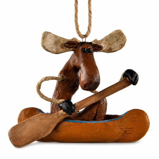 Moose In A Canoe Ornament | Bert Anderson Collection