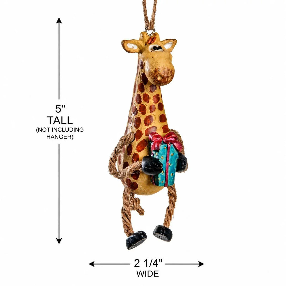 Giraffe with Present Ornament | Bert Anderson Collection