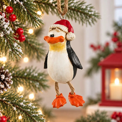 Penguin With Santa Hat Ornament | Bert Anderson Collection