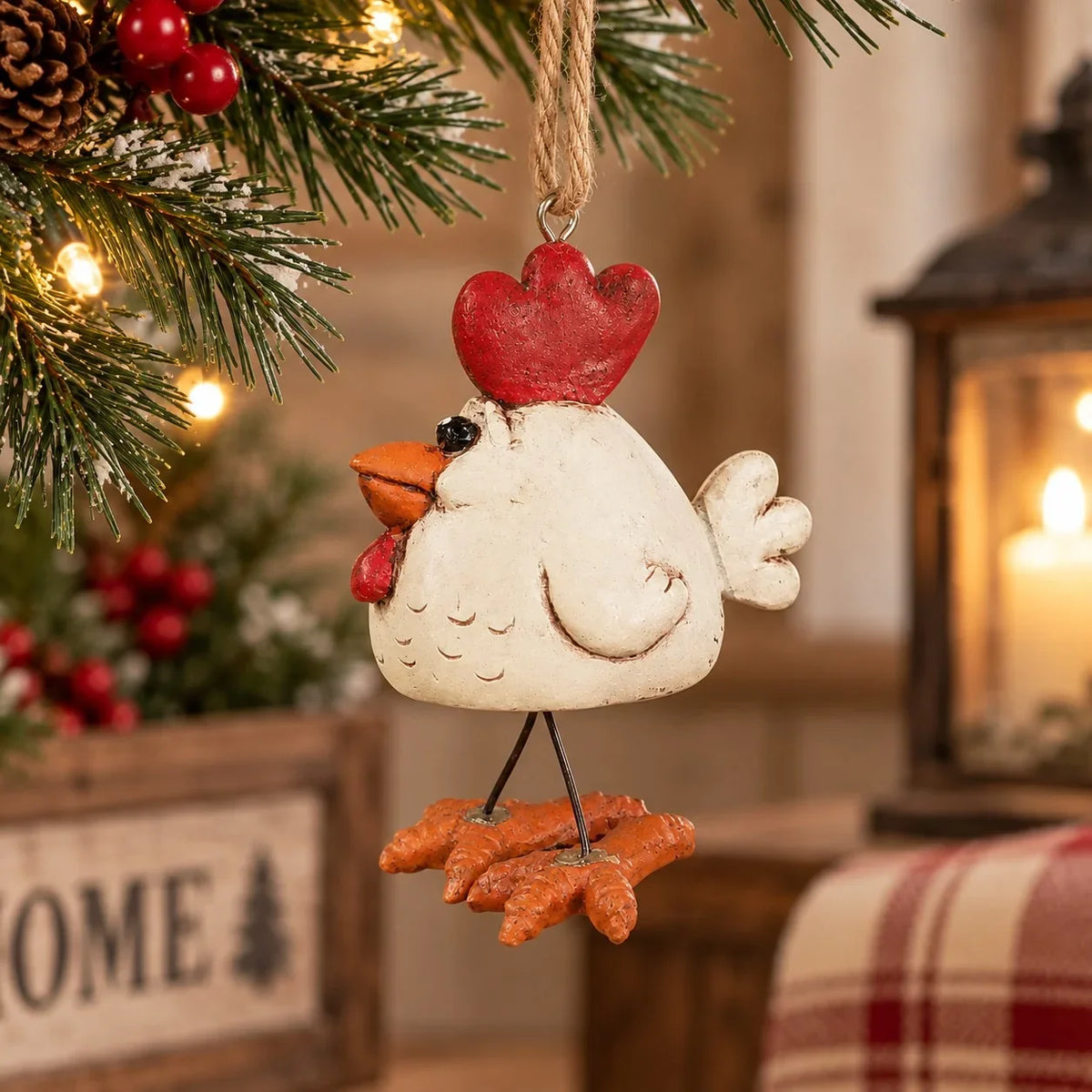 Chicken with Wire Legs Ornament | Bert Anderson Collection