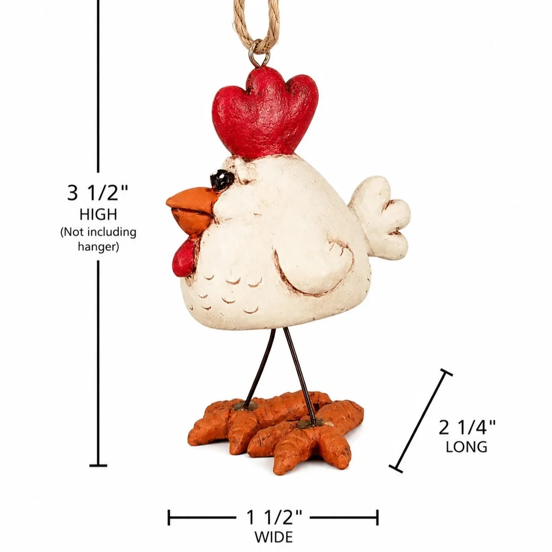 Chicken with Wire Legs Ornament | Bert Anderson Collection
