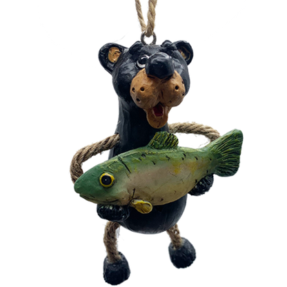 Bear With Fish Ornament | Bert Anderson Collection