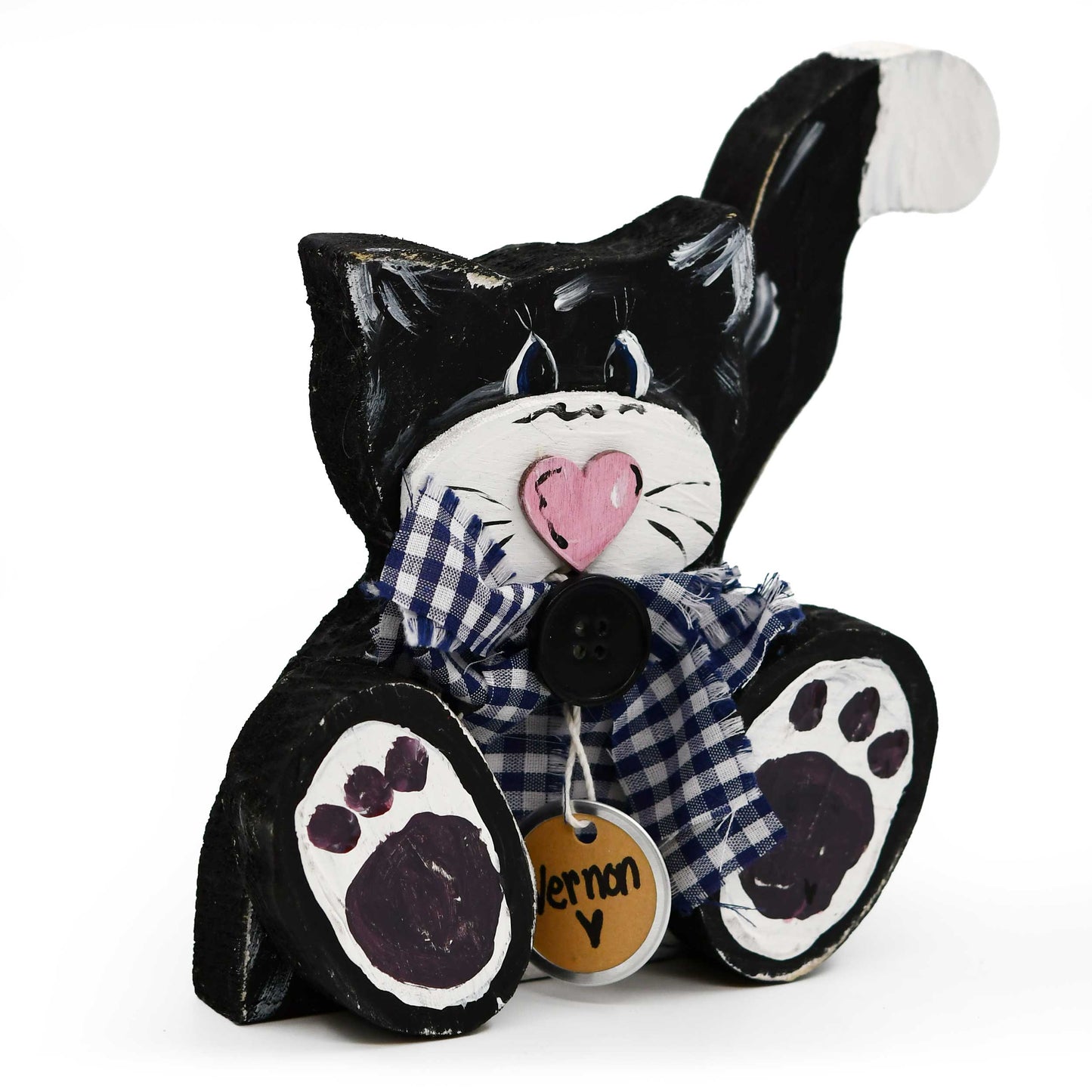 Wooden Cat Decoration Rustic Wooden Decoration | 4" x 5" | Multiple Designs | The Painted Attic