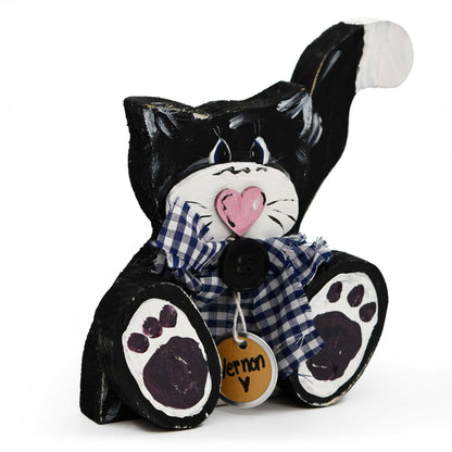 Wooden Cat Decoration Rustic Wooden Decoration | 4" x 5" | Multiple Designs | The Painted Attic