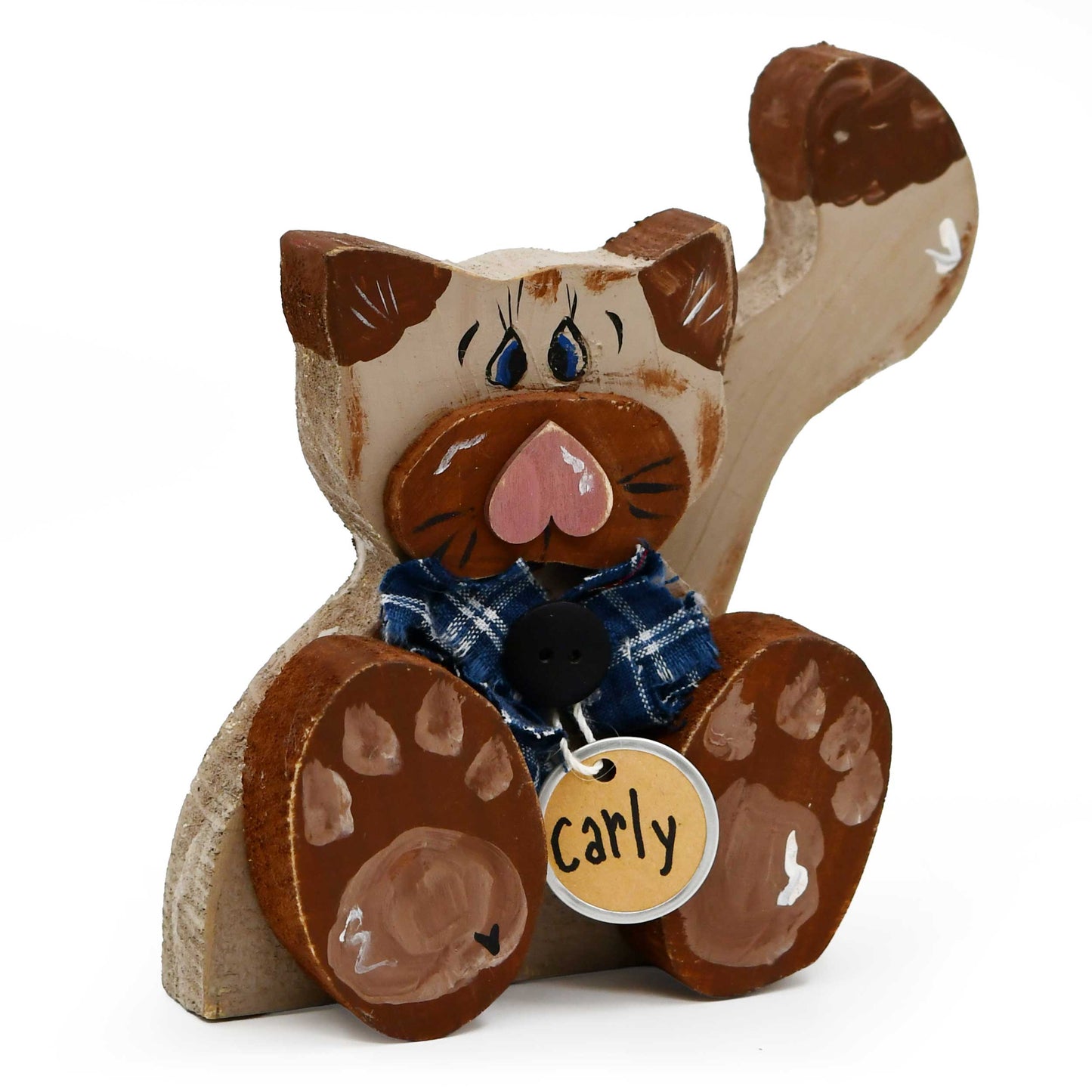 Wooden Cat Decoration Rustic Wooden Decoration | 4" x 5" | Multiple Designs | The Painted Attic
