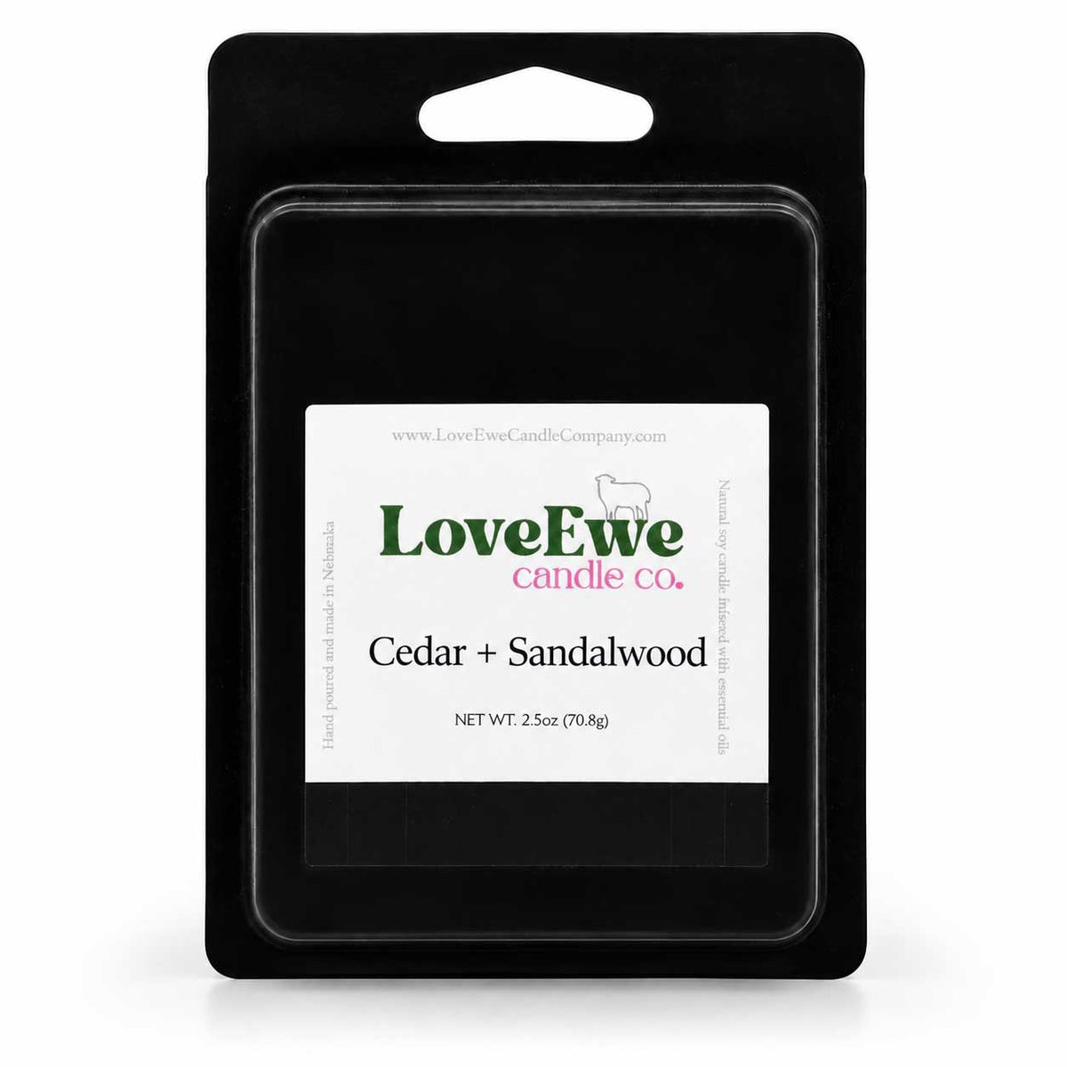 Cedar + Sandalwood Scented Wax Melt | 2.5 oz | Love Ewe Candle Company