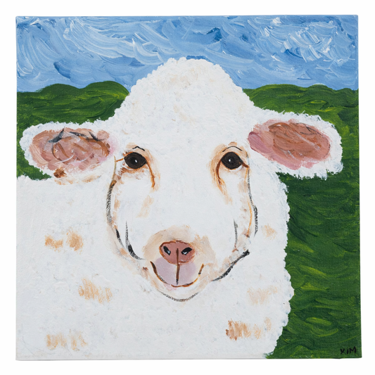 Jennifer The Sheep Canvas Painting | 12" x 12" | The Painted Attic