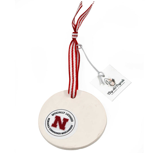 Husker Volleyball Ornament | Clay Art Originals