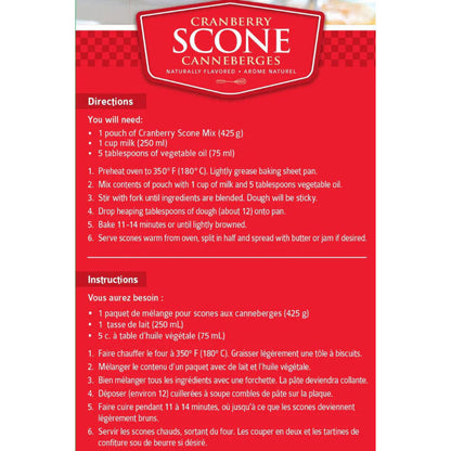 Cranberry Scone Mix | Pack of 4 | 15 oz | Cobblestone Kitchen