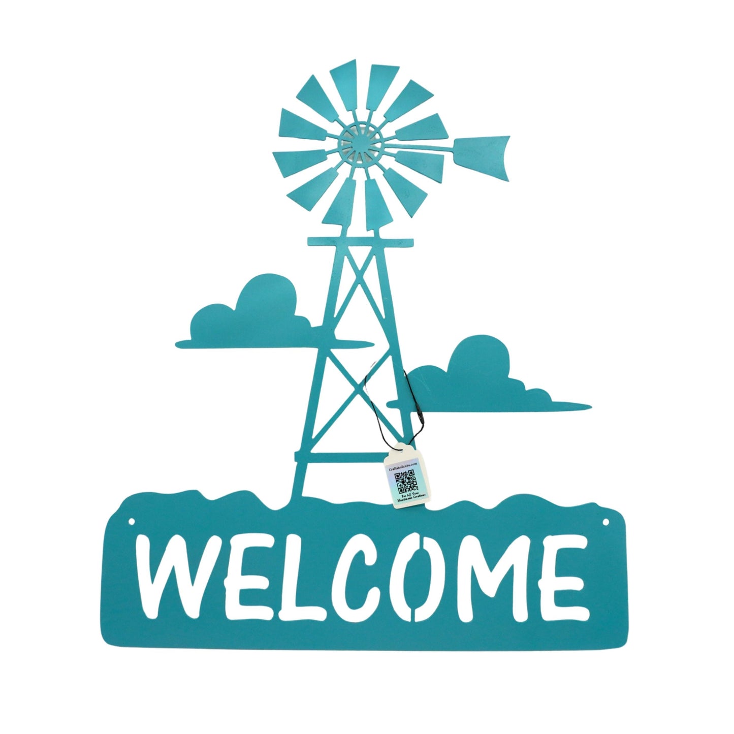 Windmill Welcome Plasma Cut Sign | Multiple Colors | 16" x 19" | Craftaholics4U