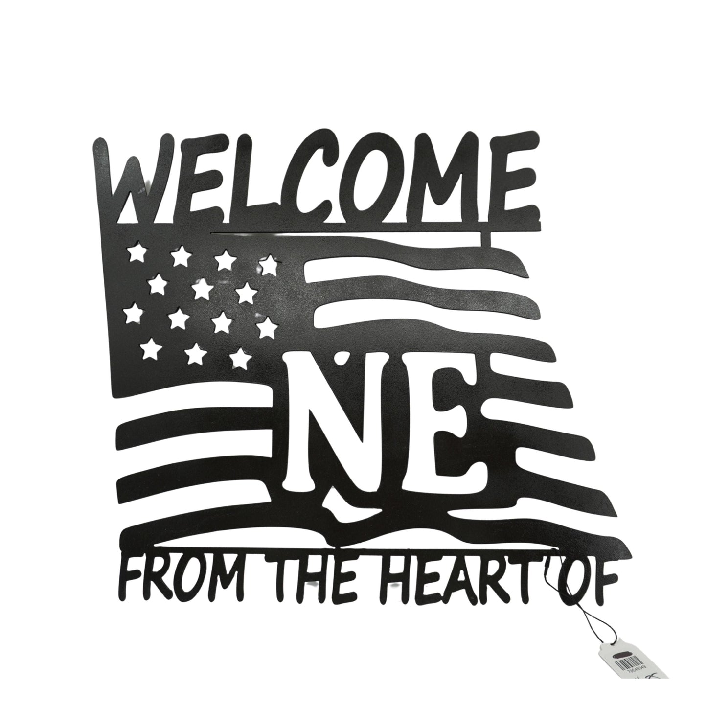 From the Heart of Nebraska Plasma Cut Welcome Sign | Multiple Colors | 16" x 16" |Craftaholics4U