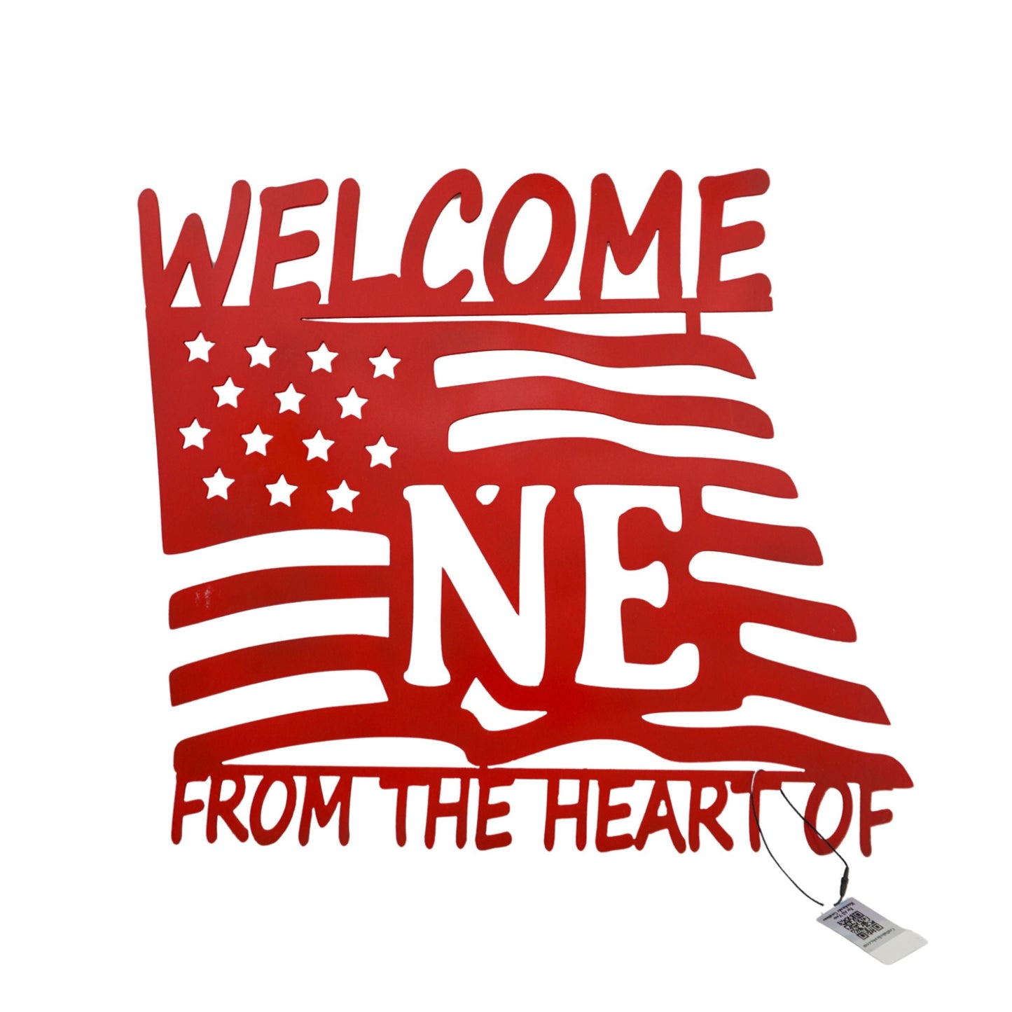 From the Heart of Nebraska Plasma Cut Welcome Sign | Multiple Colors | 16" x 16" |Craftaholics4U