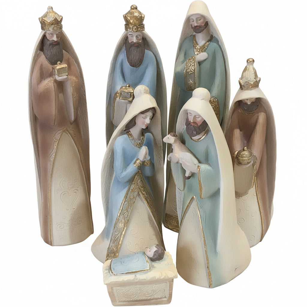 Gilded Nativity Set of 7
