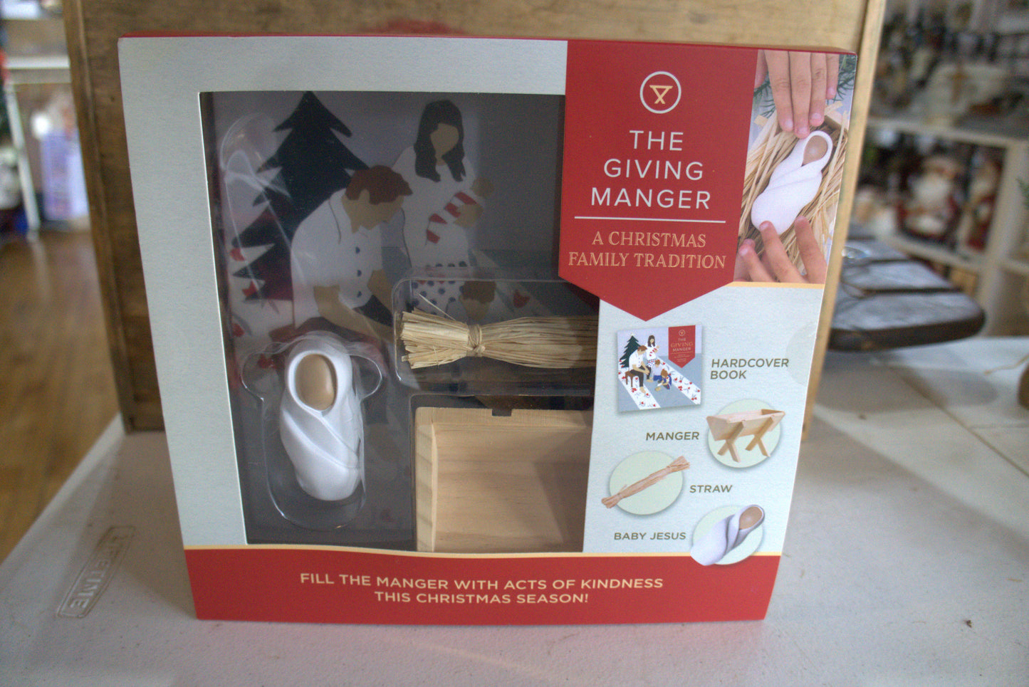 The Giving Manger Set Allison Hottinger HC Book Manger Straw Baby Jesus nativity nat98