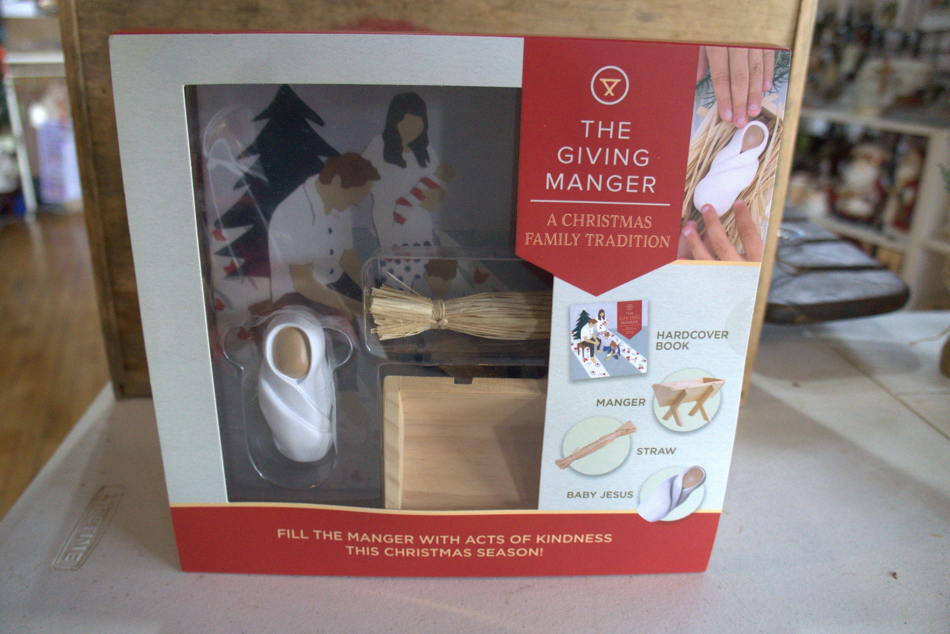 The Giving Manger Set Allison Hottinger HC Book Manger Straw Baby Jesus nativity nat98