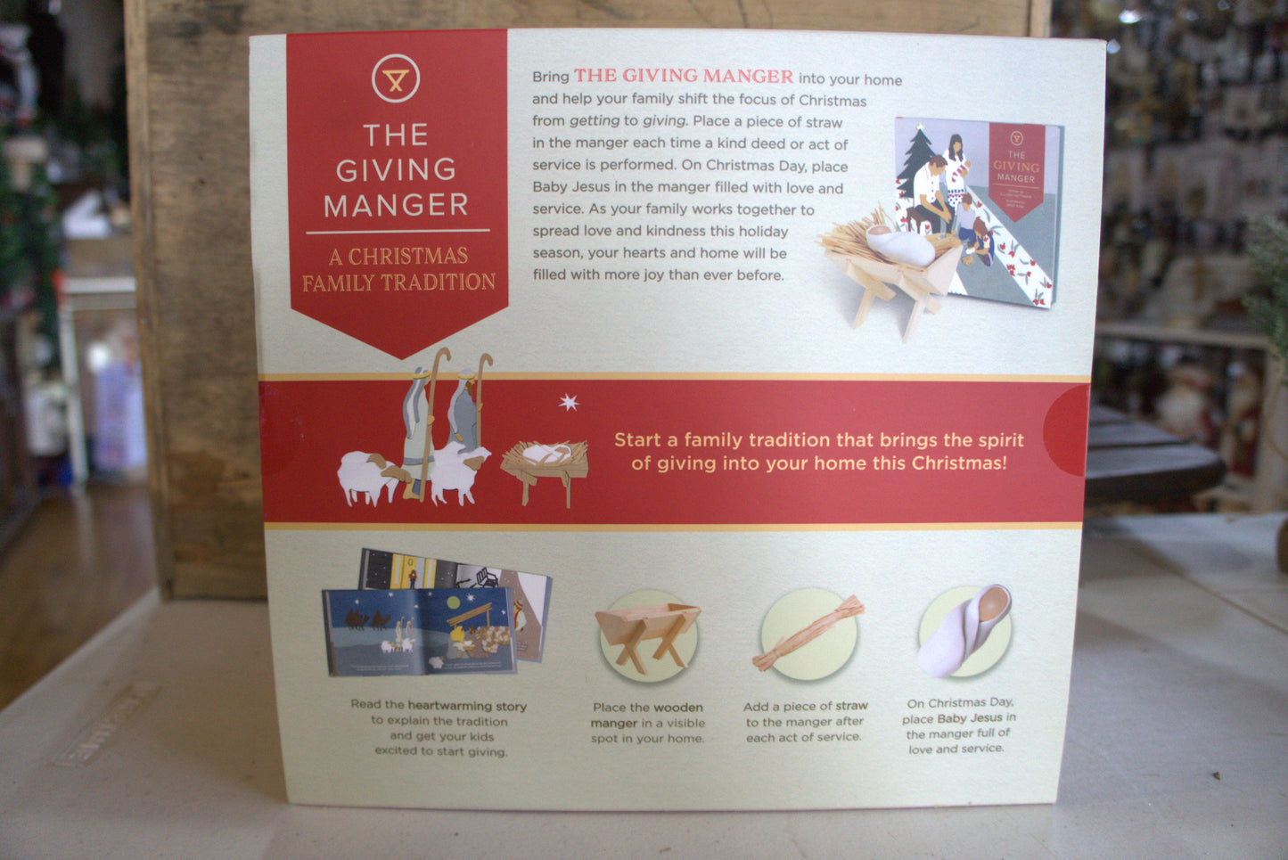 The Giving Manger Set Allison Hottinger HC Book Manger Straw Baby Jesus nativity nat98