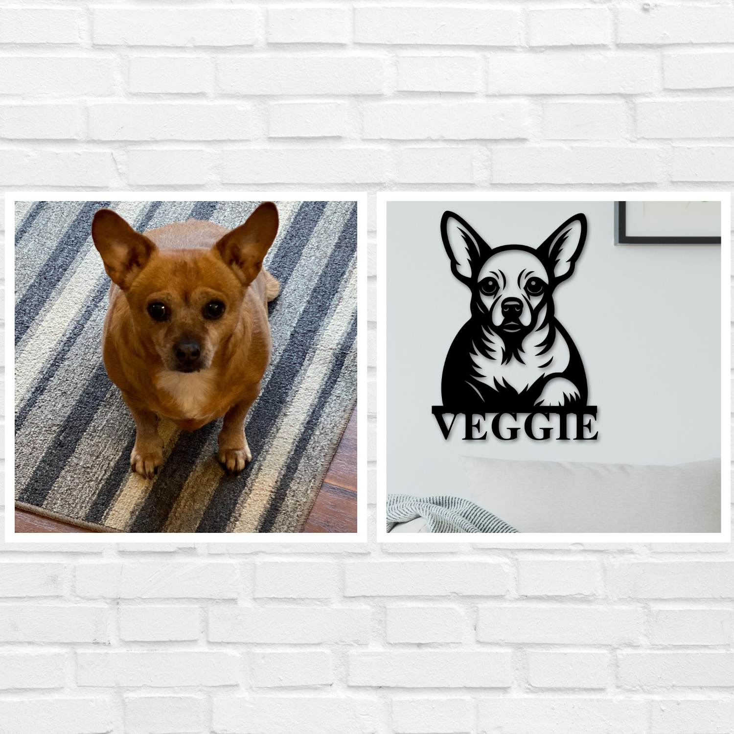 Dog Portrait Custom Metal Sign
