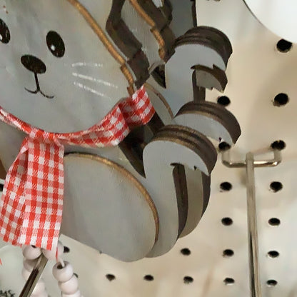 Gray Cat With Scarf Ornament CLEARANCE ct1