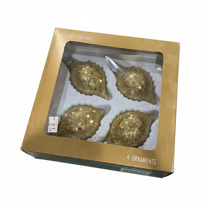 Gold Star Confetti Ornaments Box of 4 bo16