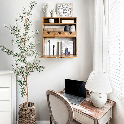 Rustic Oak Wood Fold Down Shelf